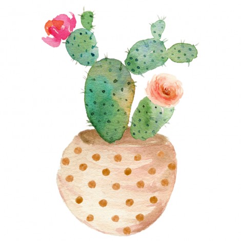 Full Drill - 5D DIY Diamond Painting Kits Artistic Cartoon Cactus Flowers