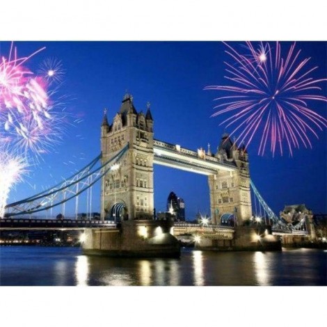 Full Drill - 5D DIY Diamond Painting Kits Dream City Fireworks Show London Bridge