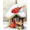 Full Drill - 5D DIY Diamond Painting Kits Winter Snow Bird Family House