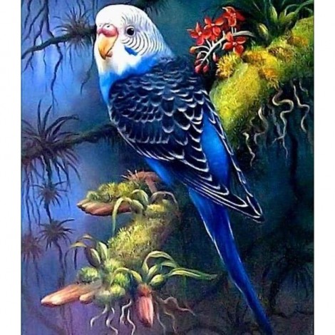 Full Drill - 5D Diamond Painting Kits Cute Bird Parrot on the Blanch