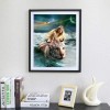 Full Drill - 5D DIY Diamond Painting Kits Beauty And Animal Tiger Swimming in the Sea