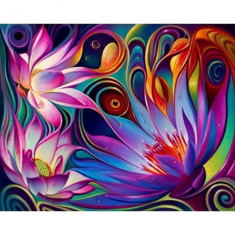 Abstract Flowers - Full Drill Diamond Painting Abstract